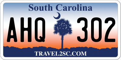 SC license plate AHQ302