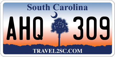 SC license plate AHQ309