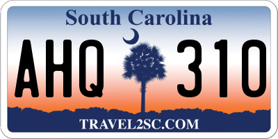 SC license plate AHQ310