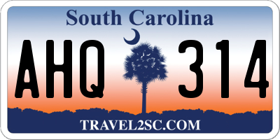 SC license plate AHQ314