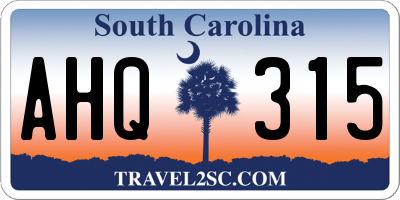 SC license plate AHQ315