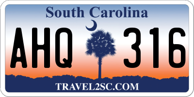 SC license plate AHQ316