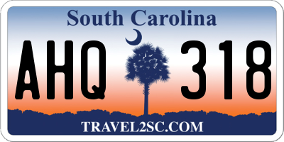 SC license plate AHQ318