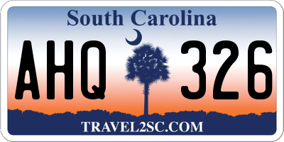 SC license plate AHQ326