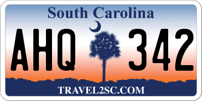 SC license plate AHQ342