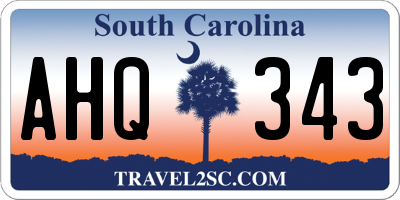 SC license plate AHQ343