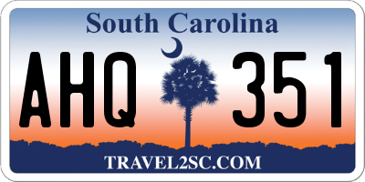 SC license plate AHQ351
