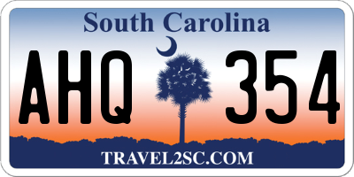 SC license plate AHQ354