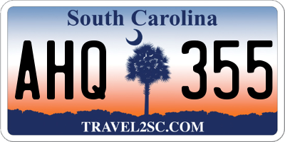 SC license plate AHQ355