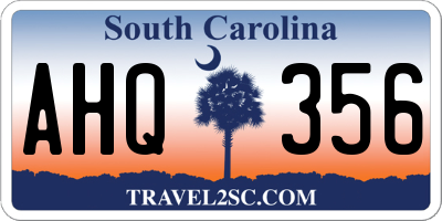 SC license plate AHQ356