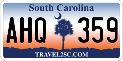 SC license plate AHQ359