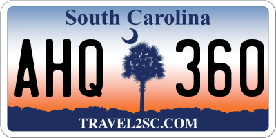 SC license plate AHQ360