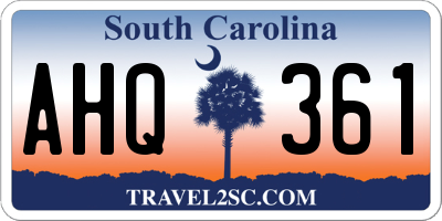 SC license plate AHQ361