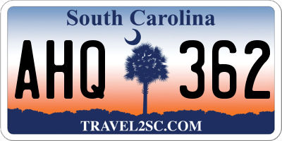 SC license plate AHQ362