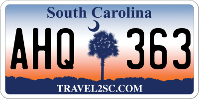 SC license plate AHQ363