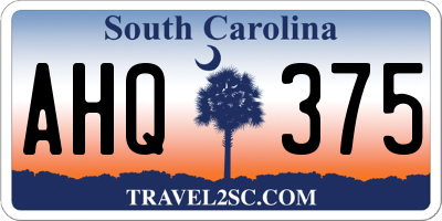 SC license plate AHQ375