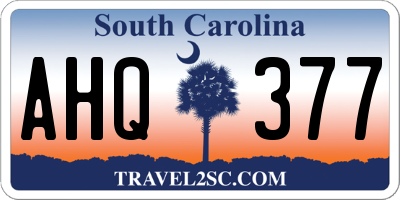 SC license plate AHQ377
