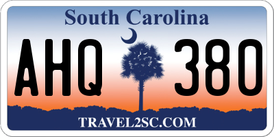 SC license plate AHQ380