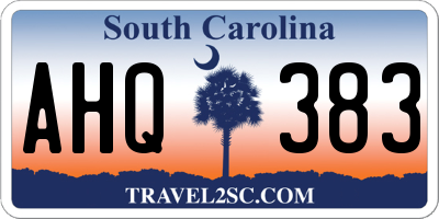 SC license plate AHQ383