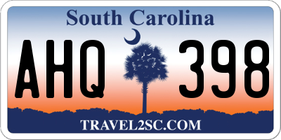 SC license plate AHQ398