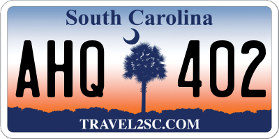 SC license plate AHQ402