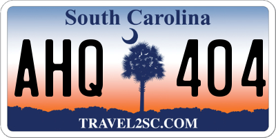 SC license plate AHQ404