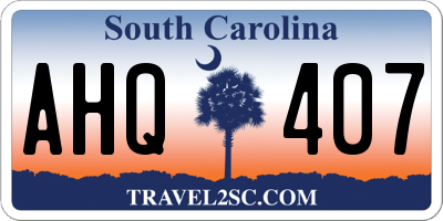SC license plate AHQ407