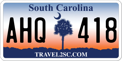 SC license plate AHQ418