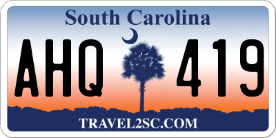 SC license plate AHQ419