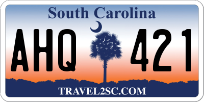 SC license plate AHQ421