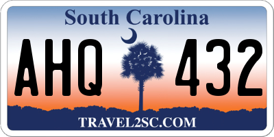SC license plate AHQ432