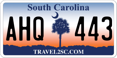 SC license plate AHQ443