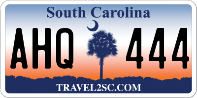 SC license plate AHQ444