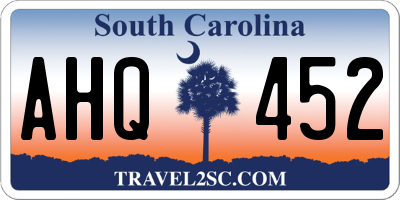 SC license plate AHQ452