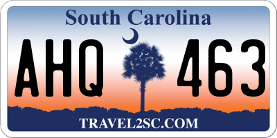 SC license plate AHQ463