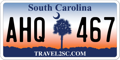SC license plate AHQ467