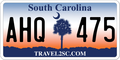 SC license plate AHQ475