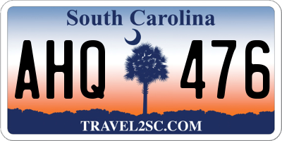 SC license plate AHQ476