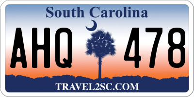 SC license plate AHQ478