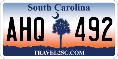 SC license plate AHQ492
