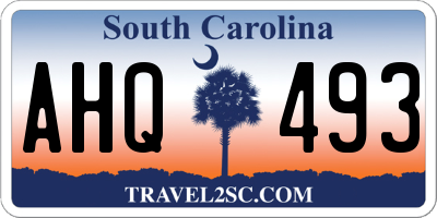 SC license plate AHQ493