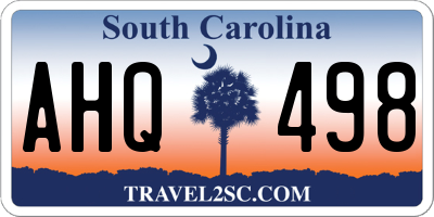 SC license plate AHQ498