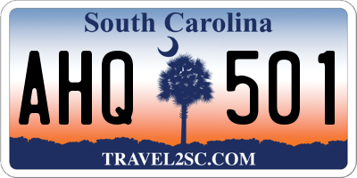 SC license plate AHQ501