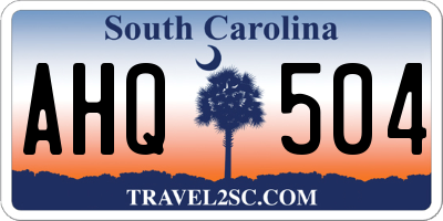 SC license plate AHQ504