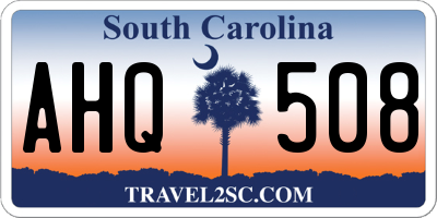 SC license plate AHQ508