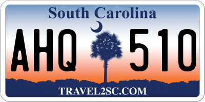 SC license plate AHQ510