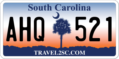 SC license plate AHQ521