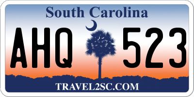 SC license plate AHQ523