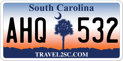 SC license plate AHQ532