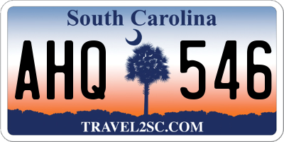 SC license plate AHQ546